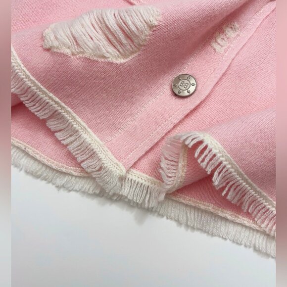 Barrie Denim fringed cashmere and cotton jacket-Light pink - Picture 11 of 14